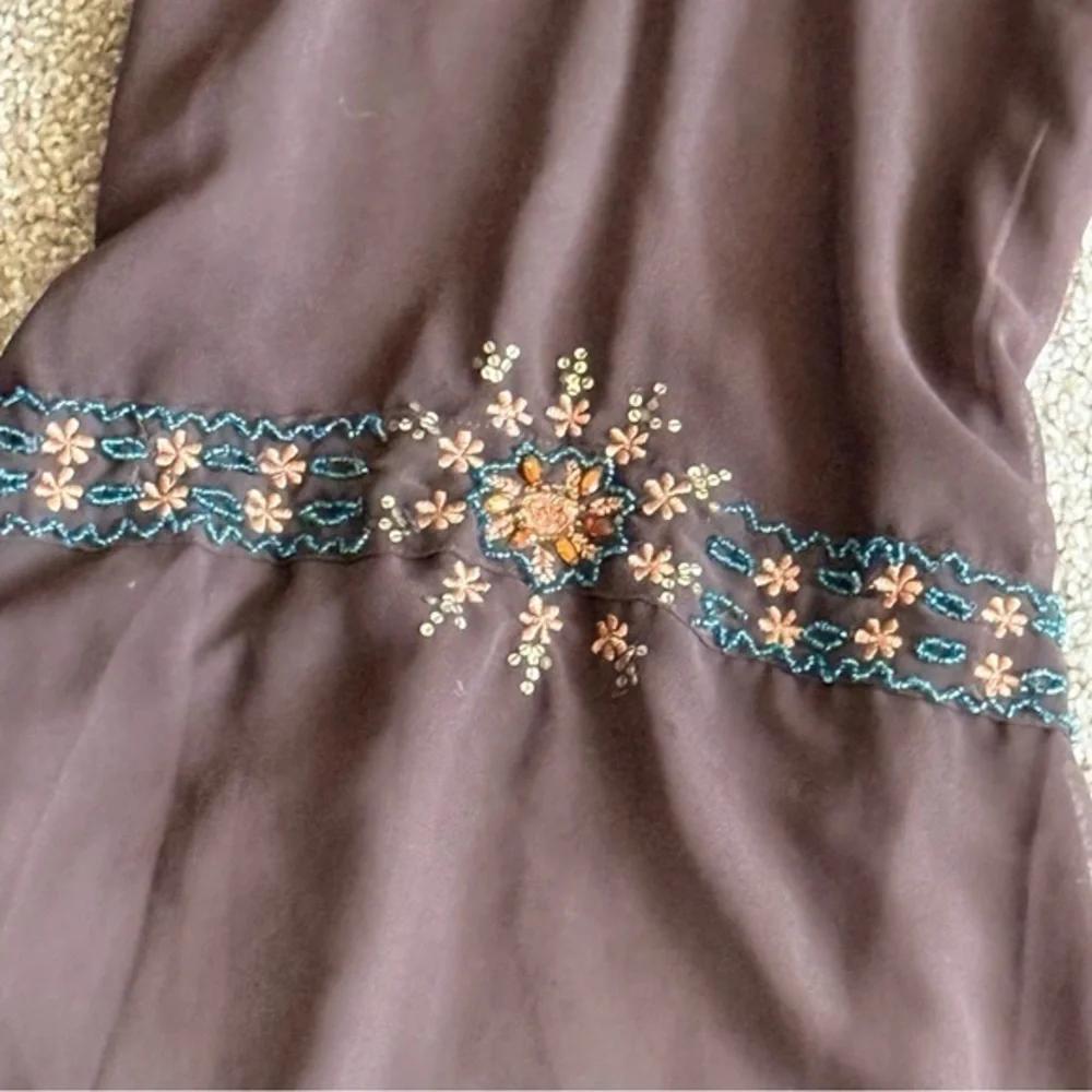 Cotton Express Y2K Sheer Embroidered Tunic Boho Fairycore Cottage Witch Top Sz M - Picture 13 of 13
